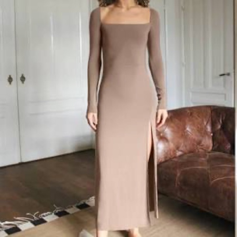 WILFRED CHABLIS LONG SLEEVE MAXI DRESS